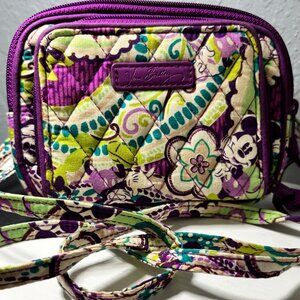Vera Bradley Disney Plums Up Mickey Minnie Mini Hipster Crossbody Wallet
